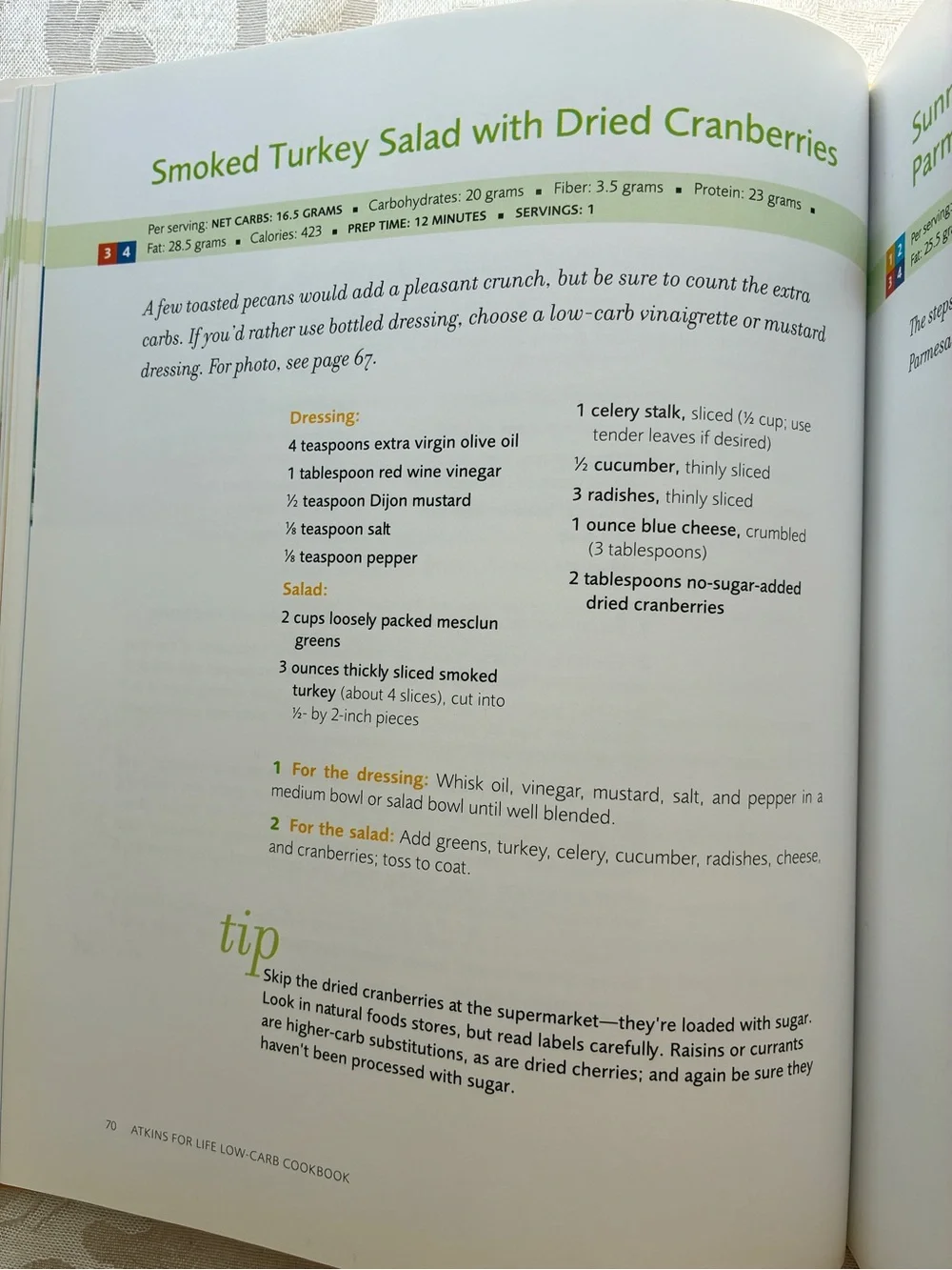 NWOT Atkins for Life: Low-Carb Cookbook by Veronica Atkins Hardcover 368 Pages